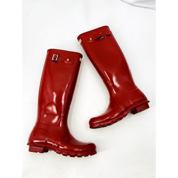 Hunter original tall gloss red rain boots - Picture 2 of 9